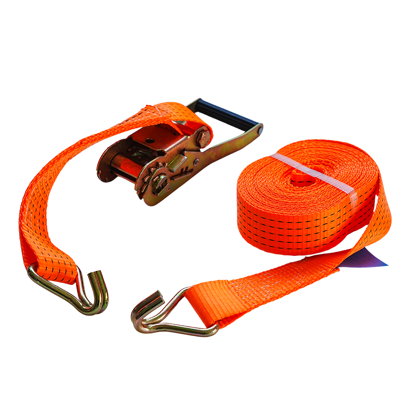Strap Ceangail Dúin Ratchet J-Hook Dúbailte 2-orlach le haghaidh Iompair